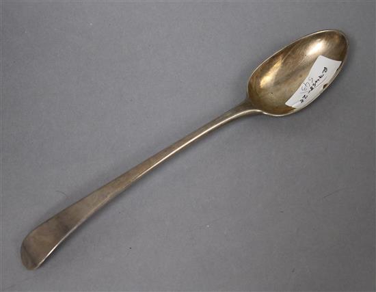 A George III silver Old English pattern basting spoon, Sumner & Crossley, London, 1776, 30cm.